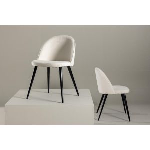 Zako eetkamerstoel - ribstof - wit