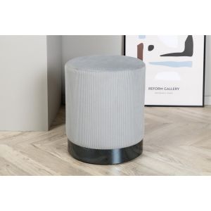 Cleo poef - rib - grijs