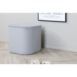 Arlo poef - rib - grijs