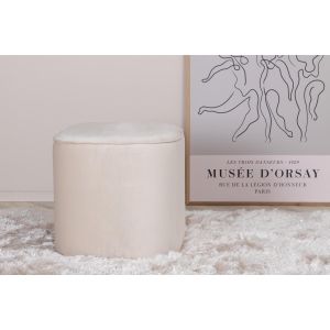 Arlo poef - velvet - beige