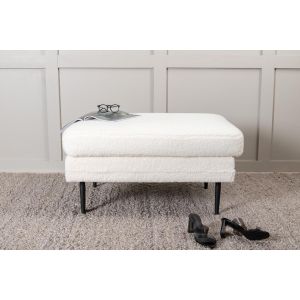 Kira hocker - teddy - wit