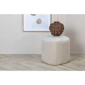 Troy poef - velvet - beige