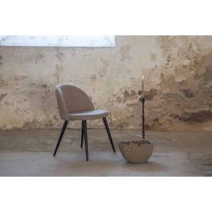 Zako eetkamerstoel - ruitpatroon - linnnenlook - beige