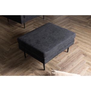 Kira hocker - linnen - zwart