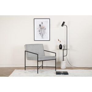 Nara fauteuil - velvet - grijs