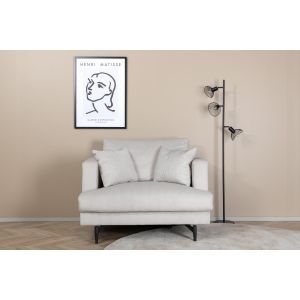 Ruma fauteuil - ribstof - beige