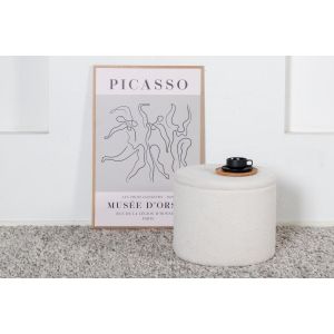 Blaze poef - teddy - wit