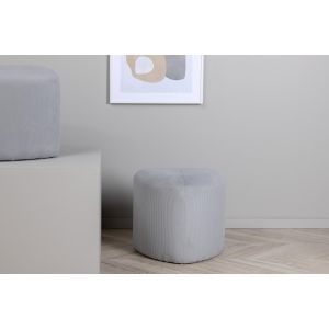 Troy poef - rib - zwart