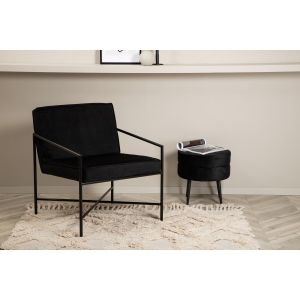 Nara fauteuil - velvet - zwart
