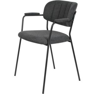 Viken armstoel stof - zwart onderstel