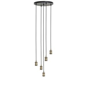 Madelin hanglamp 5L Ø35xmax145 cm - antiek brons