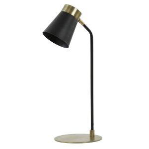 Braja bureaulamp 22x20x55 cm - mat zwart/antiek brons