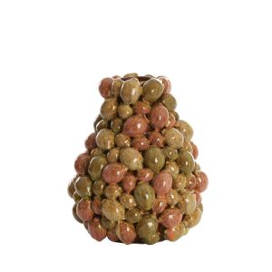 Citrus vaas deco Ø23x27 cm - keramiek bruin/oranje/groen