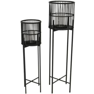 Lantaarn op Poot Annchi Zwart - Set van Twee