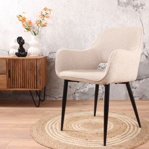 Lenon eetkamerstoel bouclé