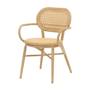 Lize terrasstoel met arm naturel van het woonmerk Project Y