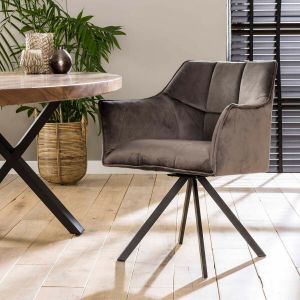 Ramon eetkamerstoel draaibaar velvet van het woonmerk Fraaai