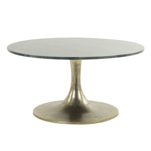  Salontafel Rickerd Ø76 cm marmer groen/antiekbrons van het woonmerk Light & Living
