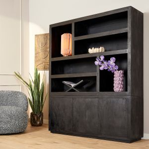 Vakkenkast Brussel XL 160 cm - zwart