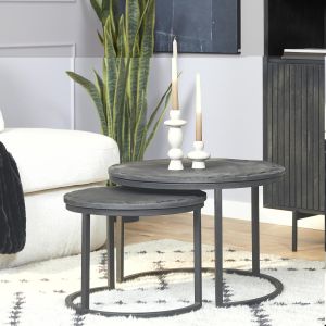 Starfurn Salontafel Ora set van 2 - Ø60 cm - zwart