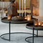 Jairo salontafel set van 2 - bruin/zwart