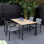 Arezzo terrastafel 160 cm & 4x terrasstoel textileen van het woonmerk Les