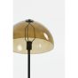 Mellan vloerlamp - mat zwart/glas bruin