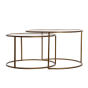 Ferati salontafel glas/goud | set van 2 van het woonmerk Light & Living