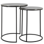 Thizas bijzettafels set van 2 ruw nikkel/mat zwart van het woonmerk Light&Living