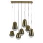 Maeve hanglamp 7L - glas goud-helder/goud