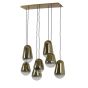 Maeve hanglamp 7L - glas goud-helder/goud