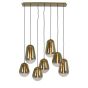 Maeve hanglamp 7L - glas goud-helder/goud