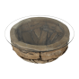 Root ronde salontafel ø90x45 teak/wortelhout naturel met glasplaat