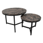 Marmero ronde salontafels ø60x45/ø45x34 marmer bruin | set van 2