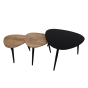 Zurich salontafel ø70/ø50/ø45 acaciahout naturel/zwart | set van 3