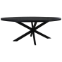 Melbourne ovale eettafel 160x90x76 mangohout zwart van het woonmerk HSM Collection