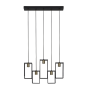 Marley hanglamp 5L mat zwart/antiek brons van het woonmerk Light&Living
