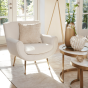 Vinstra fauteuil bouclé wit/goud van het woonmerk Light&Living
