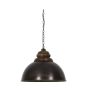Leia hanglamp - zwart zink/hout bruin