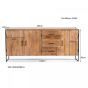 Elin dressoir 180 cm mangohout - naturel