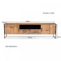 Elin tv-meubel 180 cm mangohout - naturel