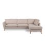 Kenya 3-zits hoekbank rechts stof - beige/poot eiken
