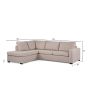 Angel 3-zits hoekbank rechts stof - beige