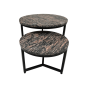 Marmero ronde salontafels ø60x45/ø45x34 marmer bruin | set van 2