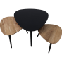 Zurich salontafel ø70/ø50/ø45 acaciahout naturel/zwart | set van 3