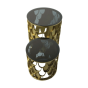 Radius ronde bijzettafels ø45/ø35 metaal/glas goud | set van 2