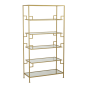 Sutera kast open 90x39x174 cm glas helder/goud van het woonmerk Light&Living