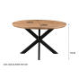Jesper ronde eettafel - Ø130 cm - hout - naturel van het woonmerk Livingfurn