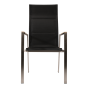 Stapelstoel hoge rug Marmaris RVS - zwart