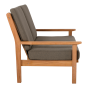 Teak loungebank teak 124cm + kussen